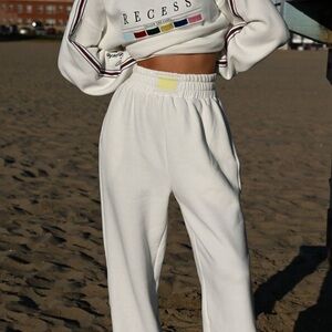 Yellow The Label Everette White Joggers